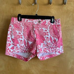 J. Crew bright pink floral shorts